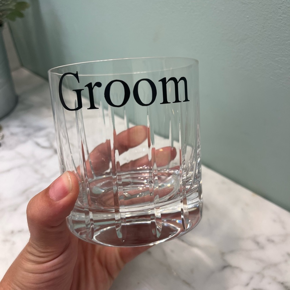 New Groom Rocks Glass